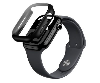 Pasek i akcesoria do zegarków AmazingThing Etui ze szkłem hartowanym Radix Glass Apple Watch 42mm czarn